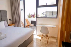 Top level studio with minifridge microwave and splash pool